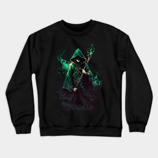 Dark Wizard in Green Robes Crewneck Sweatshirt